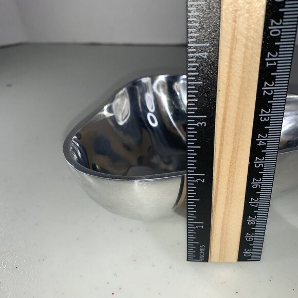 Lunares San Francisco Polished Aluminum Pear Candy Trinket Side Bowl Dish - Picture 5 of 5